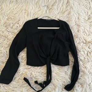 Brandy Melville Black Cross Body Top